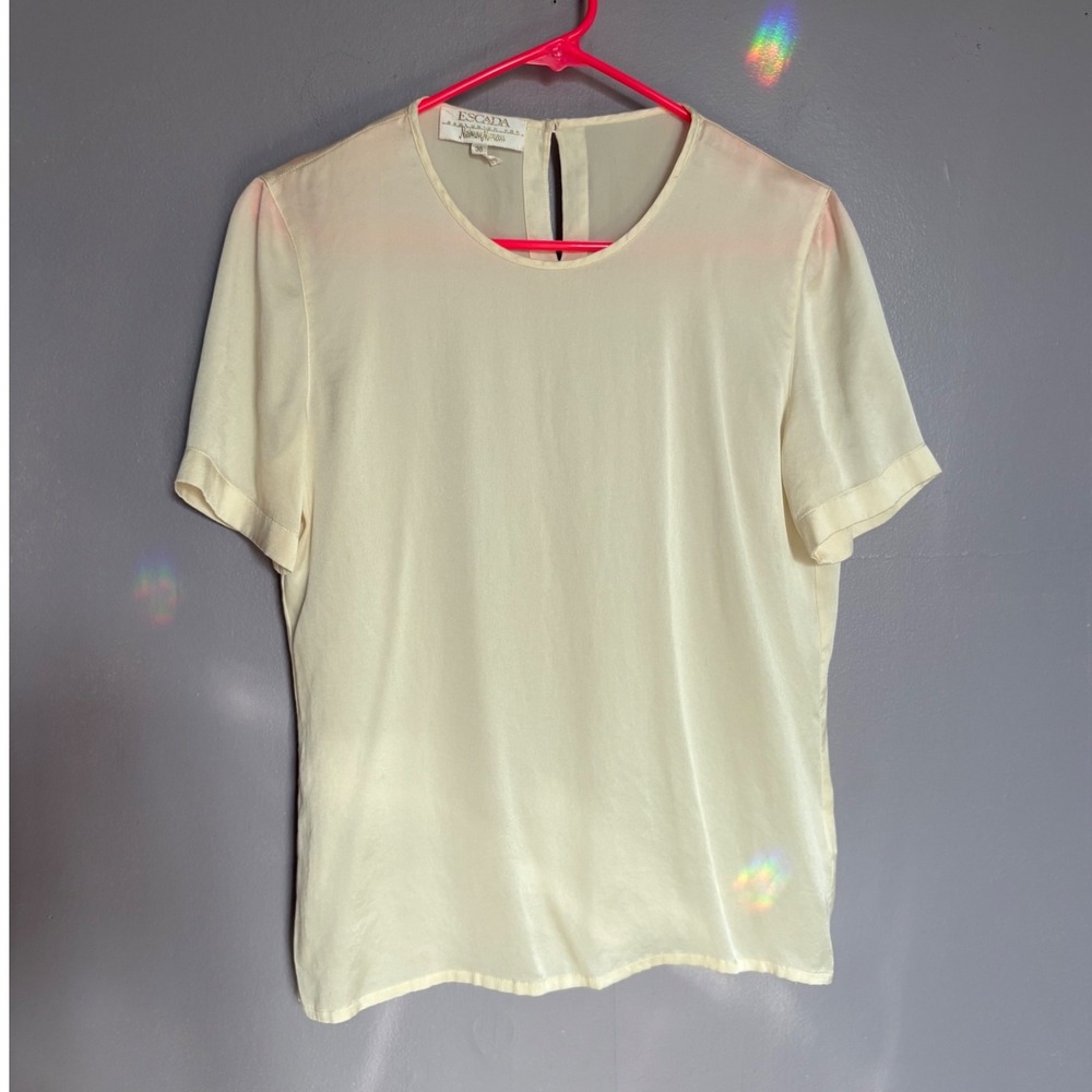 VTG Silk Blouse Luxury Femme Boss‎ Office Escada Exclusive Neiman Marcus Small